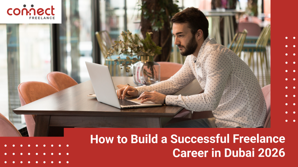 Businessman holding a Dubai freelance license and visa documents in 2026